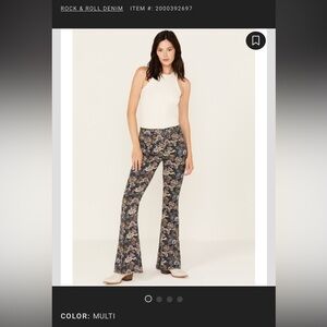 Rock & Roll Denim Women's Floral Boot Cut Pants - Multi